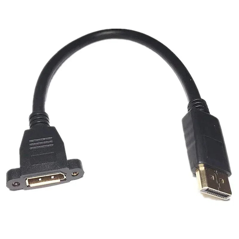 DP1.2 Male and Female Belt Ear Fixing Screws Displayport Revolution Female Extension Line Left and Right Elbows 4K Qme
