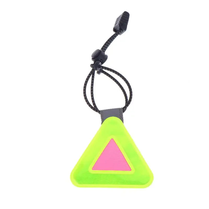 Bike Triangle Reflective Signs Safety Warning Pendant Night Riding Qme Fluorescent yellow