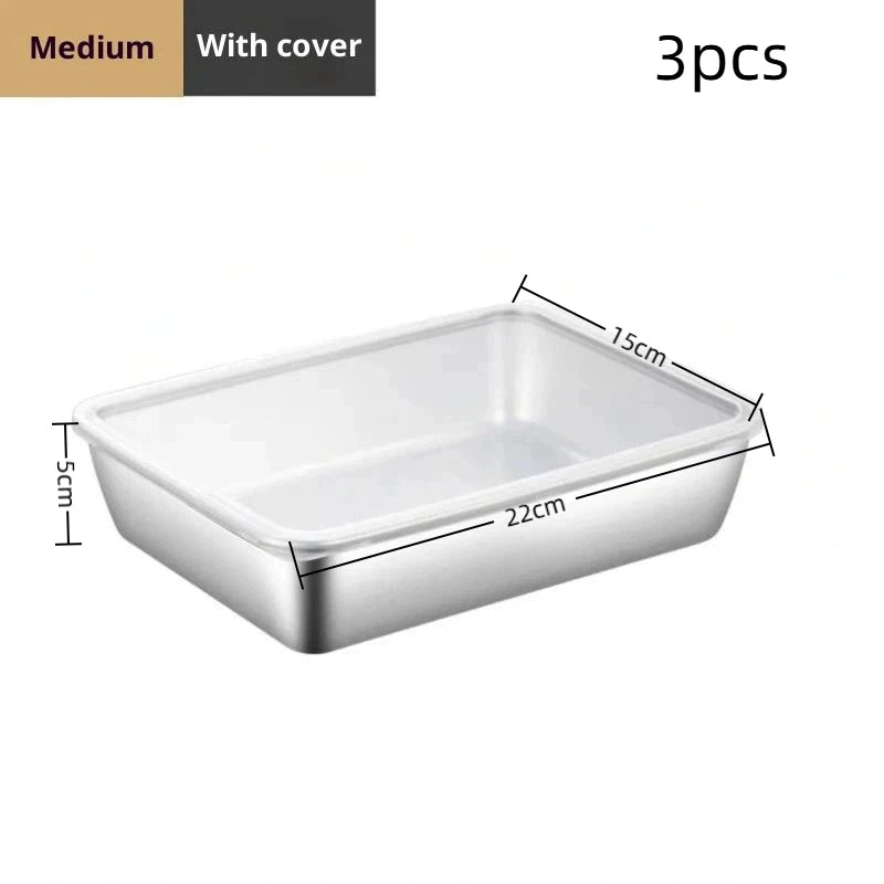 Multi-set 1 2 3 Durable 304 Stainless Steel Food Boxes Kitchen Qme 5