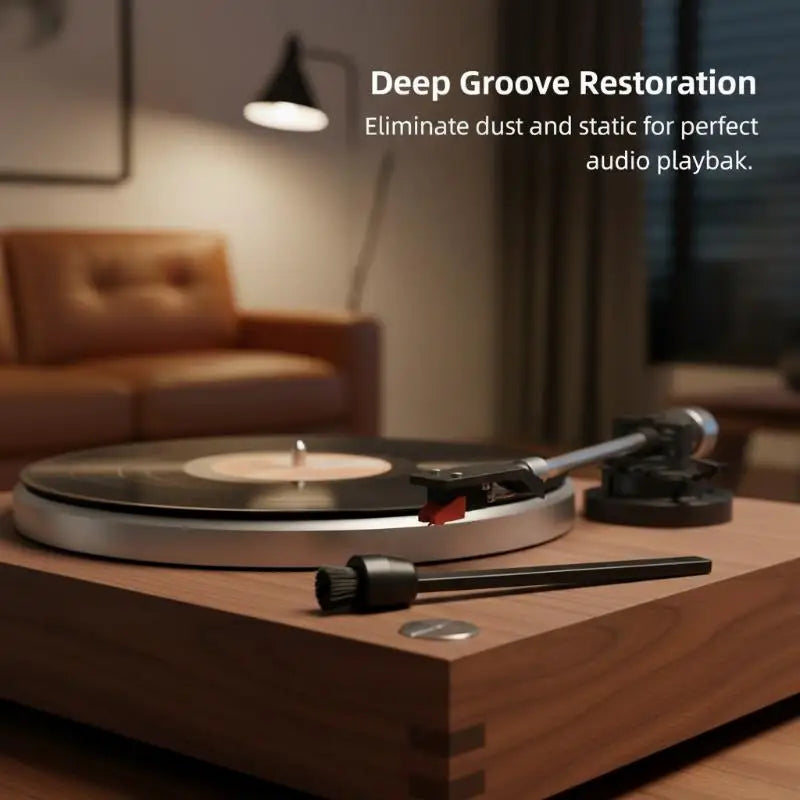 Turntable Stylus Brush Vinyl Record Player Phonograph Anti-static Qme