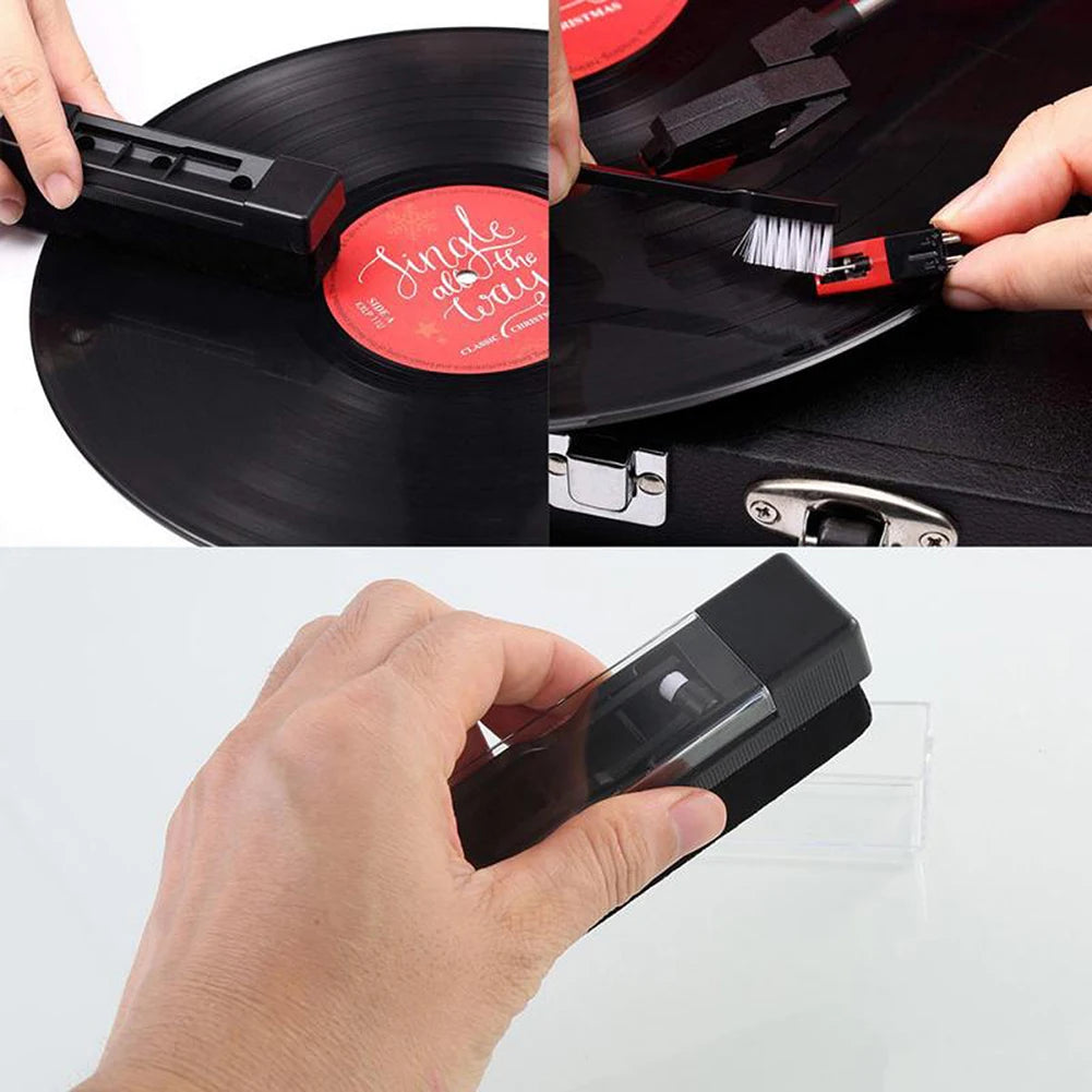 3Pcs/Set Vinyl Record Cleaner Kit Cleaning Brush Dust Remover Set Record Cleaner Cleaning Brush Tool Vinyl Record Cleaning Brush Qme