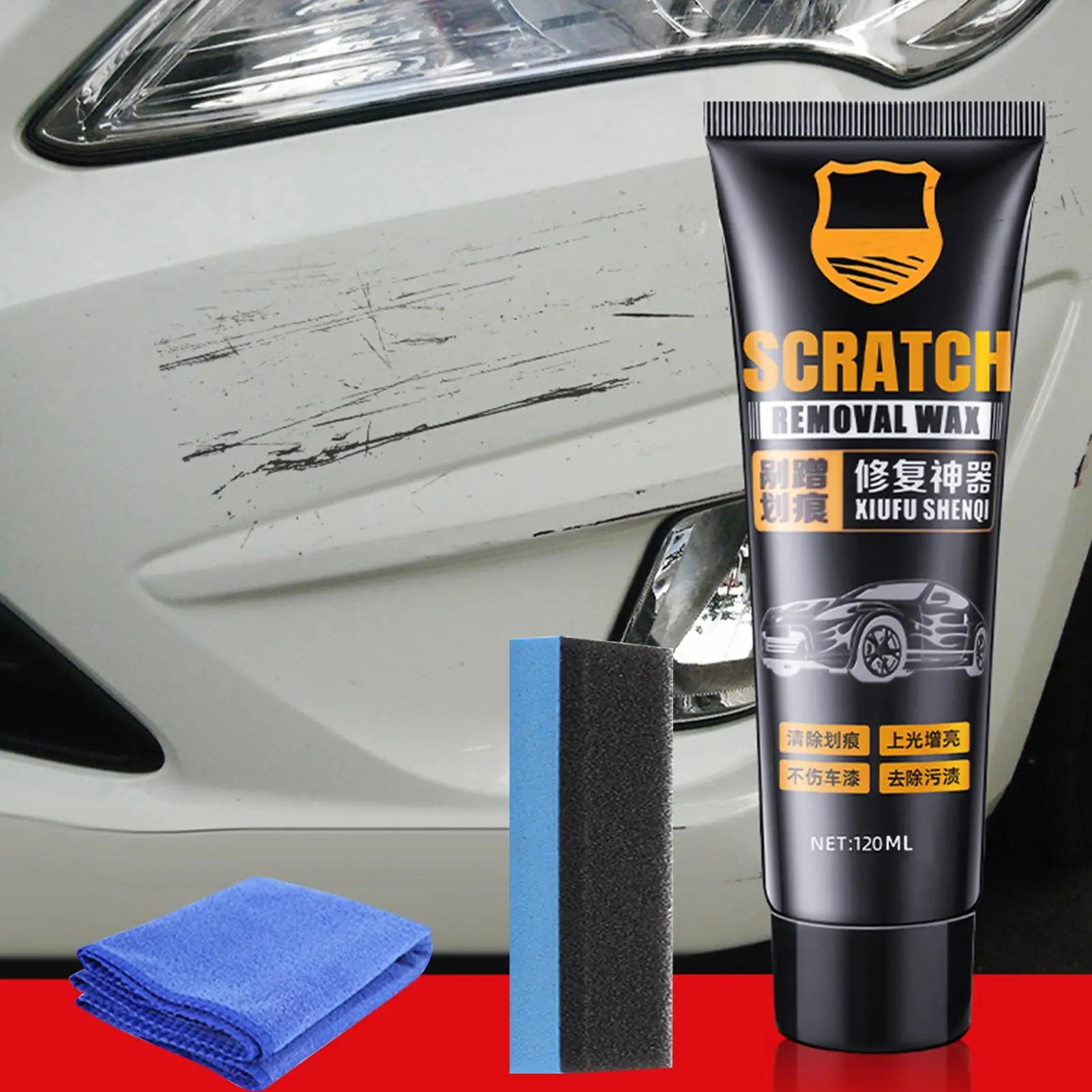 2026 Car Scratch Repair Paste Polishing Wax Scratch And Swirl Remover Multi-purpose Wax With Sponge 128ml Wax For Deep Car Paint Qme
