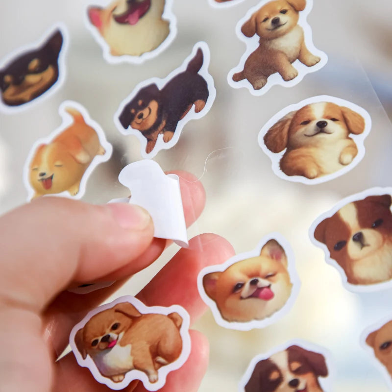 Mr. Paper Flat Paper Stickers Dumb and Brainy Series Cute Animals Gooka Hand Account Material Cut Film Irregular Stickers Qme