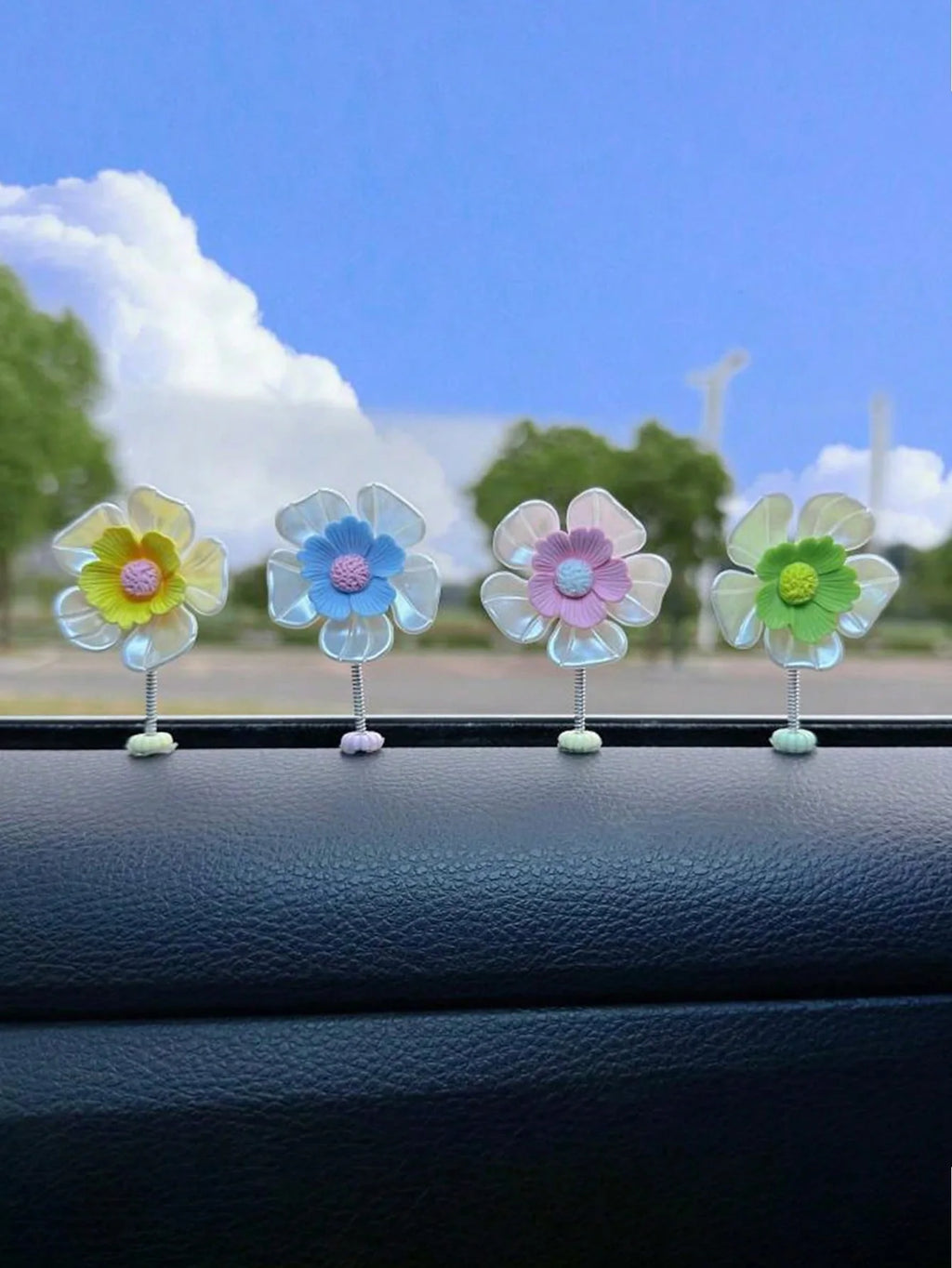 Car Ornaments Creative Cute Swinging Fresh Macaron Sunflower Center Qme