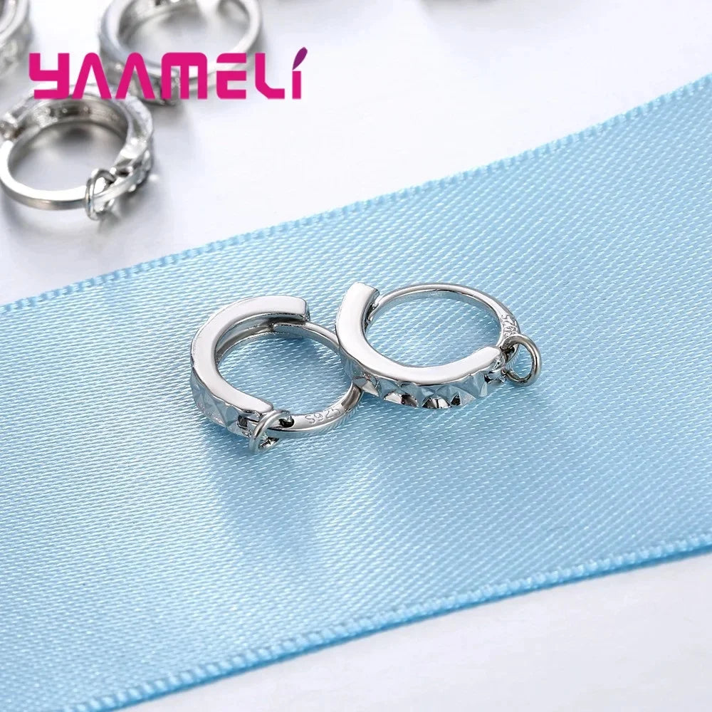 20PCS Genuine 925 Sterling Silver Color Girls Women Hoop Earrings DIY Components Jewelry Findings for Handmade Qme
