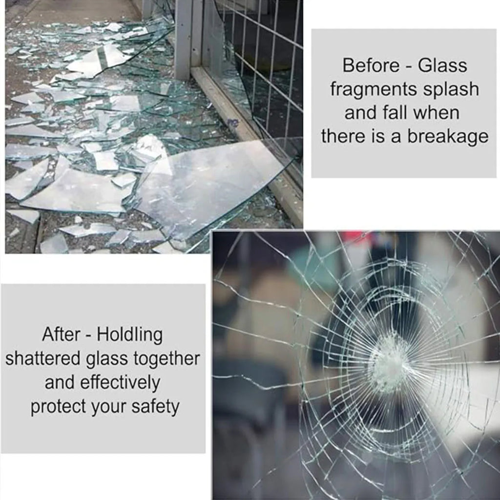 4 Mil Thicness Transparent HD Security Anti Theft Window Film Shower Room Bathroom Window Door Explosion Proof Tempered Film Qme