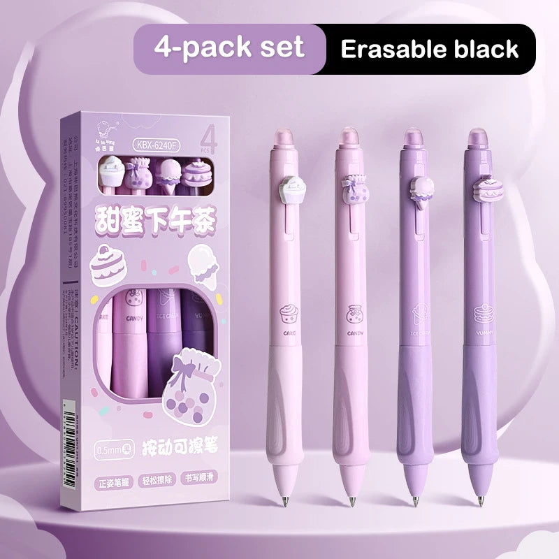 Box Cartoon Cute Erasable Gel Pen Creative Aesthetic Thermal Eraser Qme B Black Ink