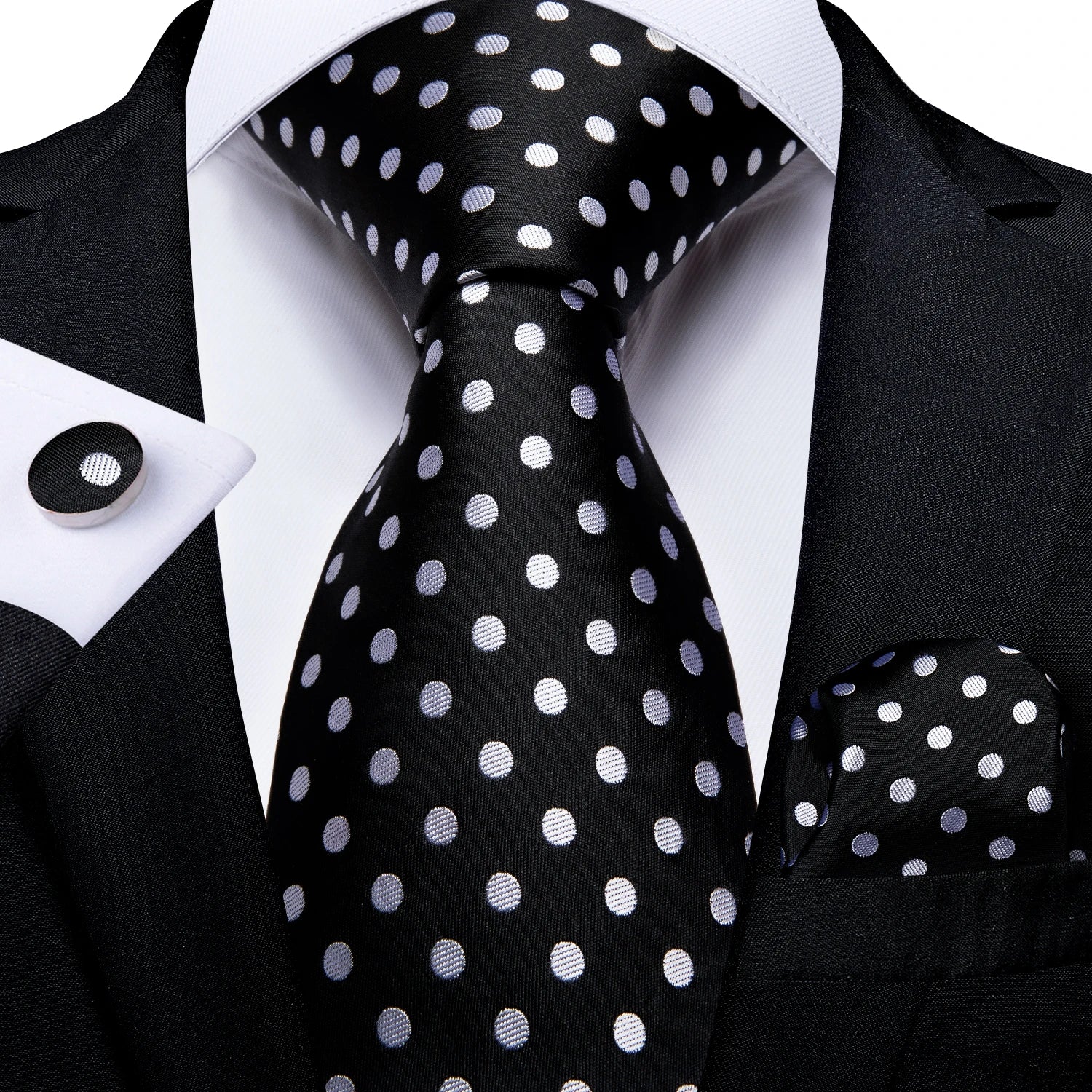 Complete Men's Tie Accessories Bundle Classic Pocket Handkerchief Qme DPTH-HT-LDSN1459