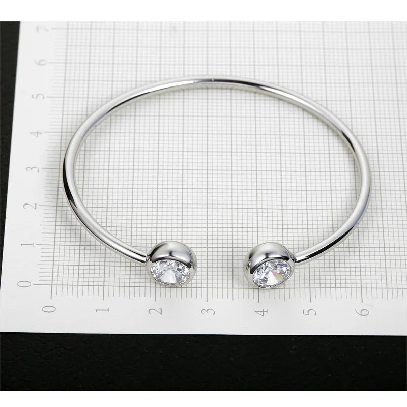Genuine Fine 925 Sterling Silver Color Charming Jewelry Bracelet Bangles Women Fashion Accessories Factory Price Fast Shipping Qme