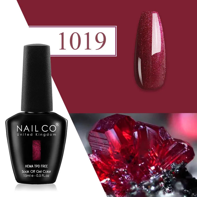 NAILCO Plum Gel Nail Polish Matte Coat Autumn Winter Semi Permanent