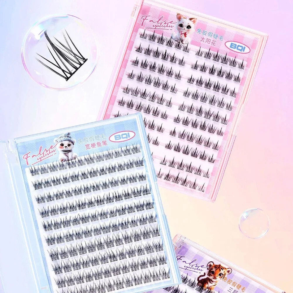 10 Rows Large Capacity Glue-free False Eyelashes Single Cluster 10 Qme
