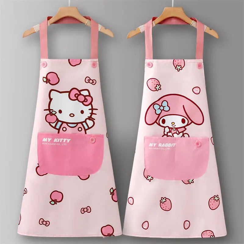 Hello Kitty Grease- and Water-Resistant Apron For Home Cooking and Stir-Frying Cooking Apron and Workwear Qme 4