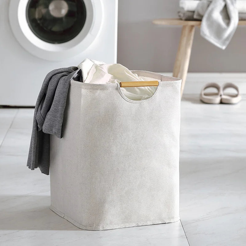 Waterproof Laundry Basket Cotton Linen Dirty Clothes Baskets Laundry Organizer Foldable Sundries Storage Bag Foldabling Hamper Qme