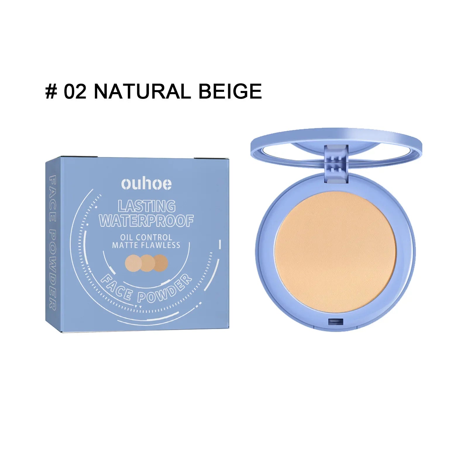 Face Setting Pressed Powder Oil Control Invisible Pores Waterproof Matte Long Lasting Natural Setting Powder Foundations Makeup Qme natural beige