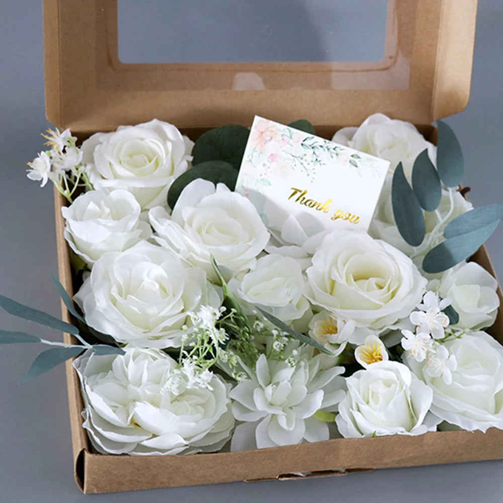 Simulated Silk Flower Box, Wedding Proposal, Birthday Gift Box, Home Decoration Bouquet Qme