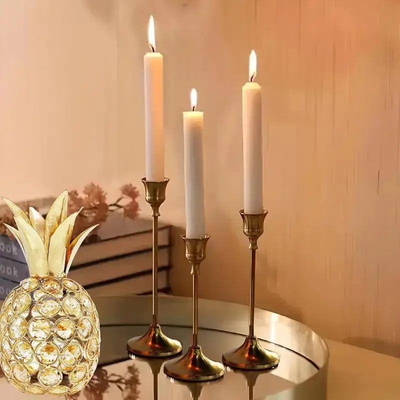 Vintage Elegant Metal Aluminum 3 Tabletop Candle Holders Suitable Qme