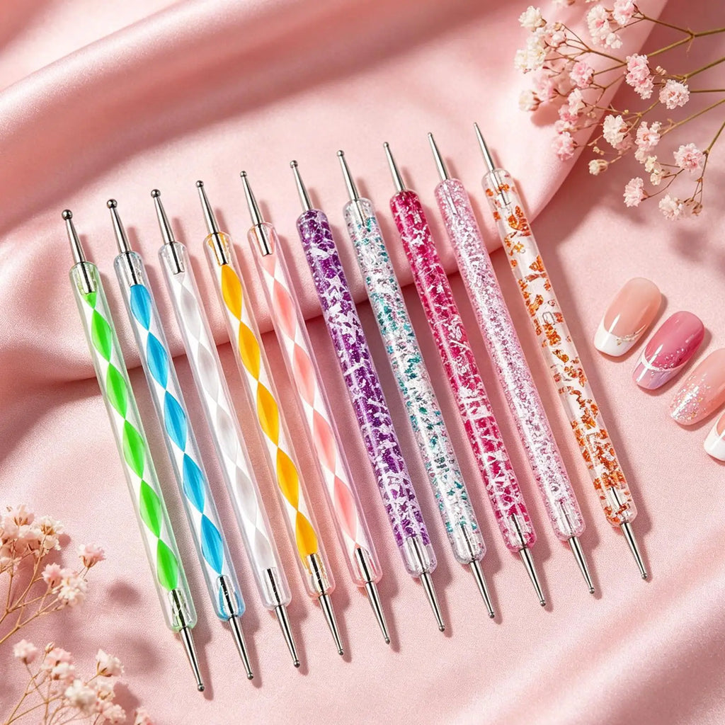 Nail Dotting Tool 10 Manicure Decorating Tools Painting Pens Women Qme