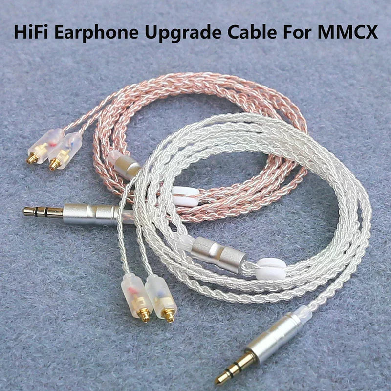 Hifi Earphone Upgrade Cable MMCX 1 2m Silver Plated Core IE200 IE300 Qme