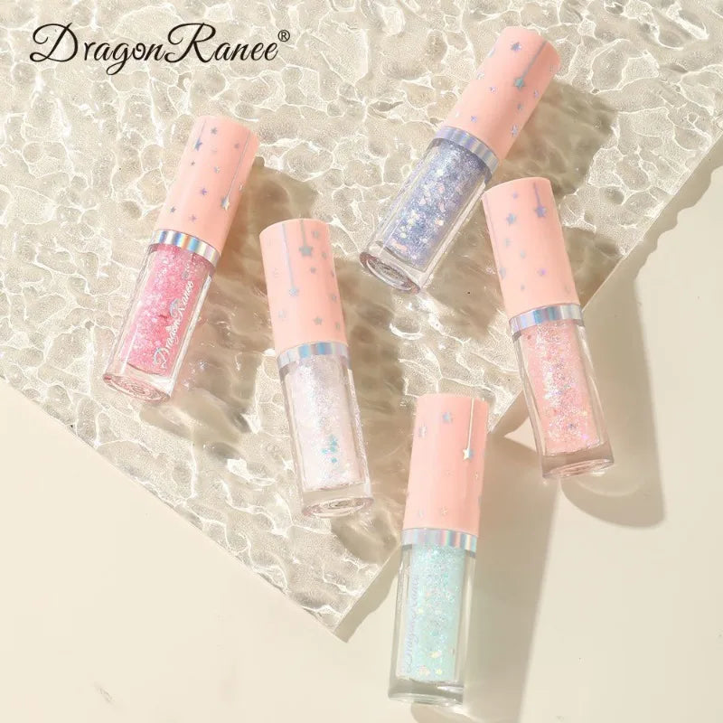 Set of 6pcs Supershiny Diamond Liquid Eyeshadow Sequins Eyeliner Silkworm Pens Highlighter Brightening Eye Shadow Glitter Makeup Qme