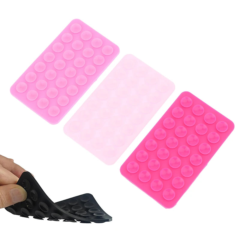 Double Side Silicone Suction Pad Mobile Phone Fixture Strong Reusable Qme