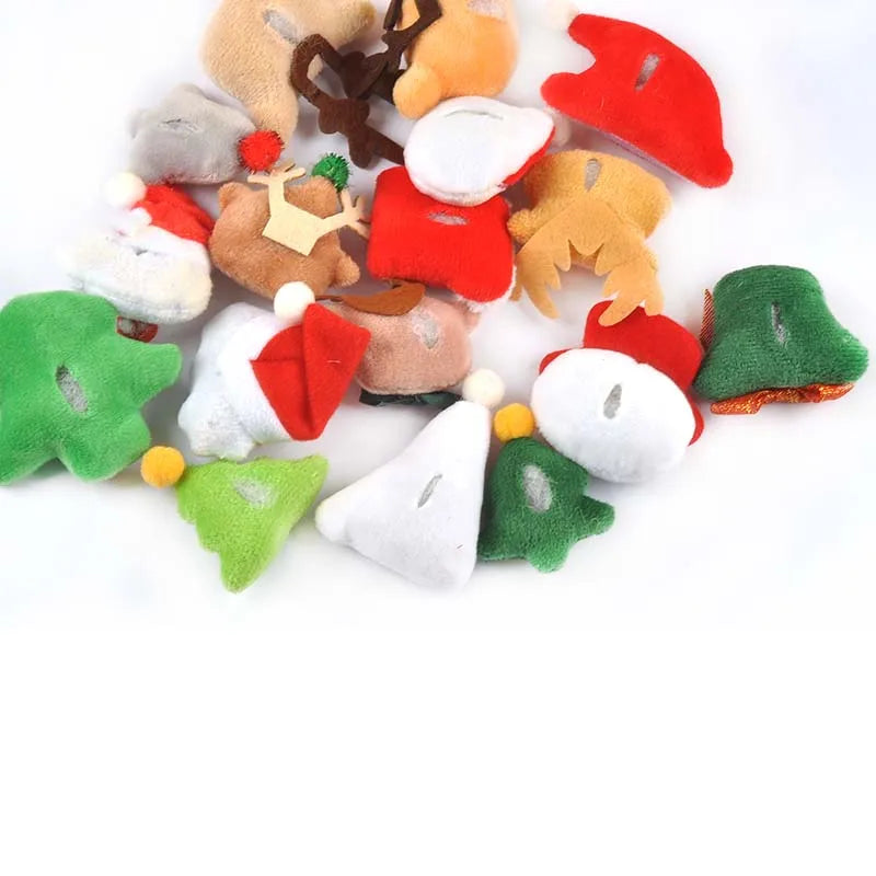 5Pcs 43-60mm Cartoon Santa Claus Elk Snowman Christmas Patches Appliques Handmade DIY Festival Crafts Decor Headwear Accessories Qme