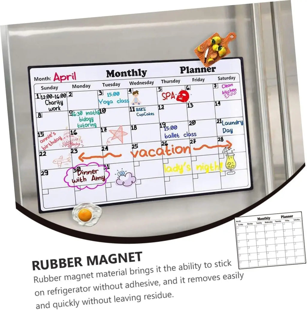 Fridge Magnetic Calendar Stickers Reusable Monthly Planner Kitchen Refrigerator Decor Magnet Qme