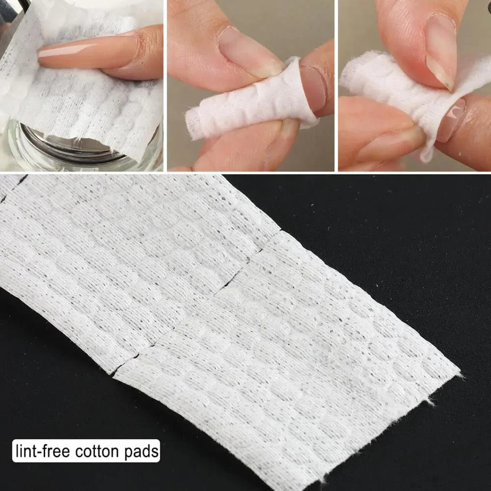 300/500PCS/Roll Nail Cotton Wipes UV Gel Nail Tips Polish Remover Cleaner Lint Paper Pad Soak Nail Art Cleaning Manicure Tools Qme