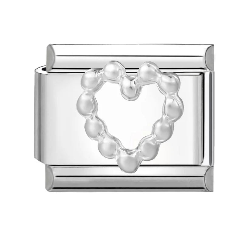 Fashion Love Heart Demon Wing Lovely Cat Elk Bowknot Shiny CZ Italian Links Charm Fit 9mm Stainless Steel Bracelet Making Gifts Qme Style 2