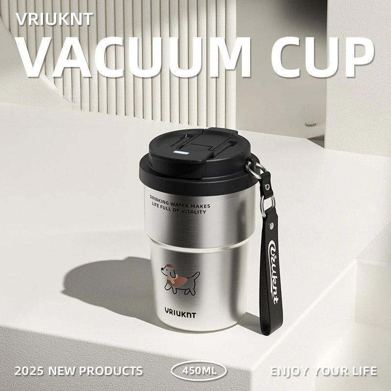 Simple Portable Ceramic Inner Lined Straw Tumbler Coffee Cup Qme