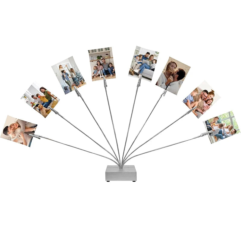Photo Cube Base 8-Branch Money Trees Card Holder Clips Picture Stand Qme