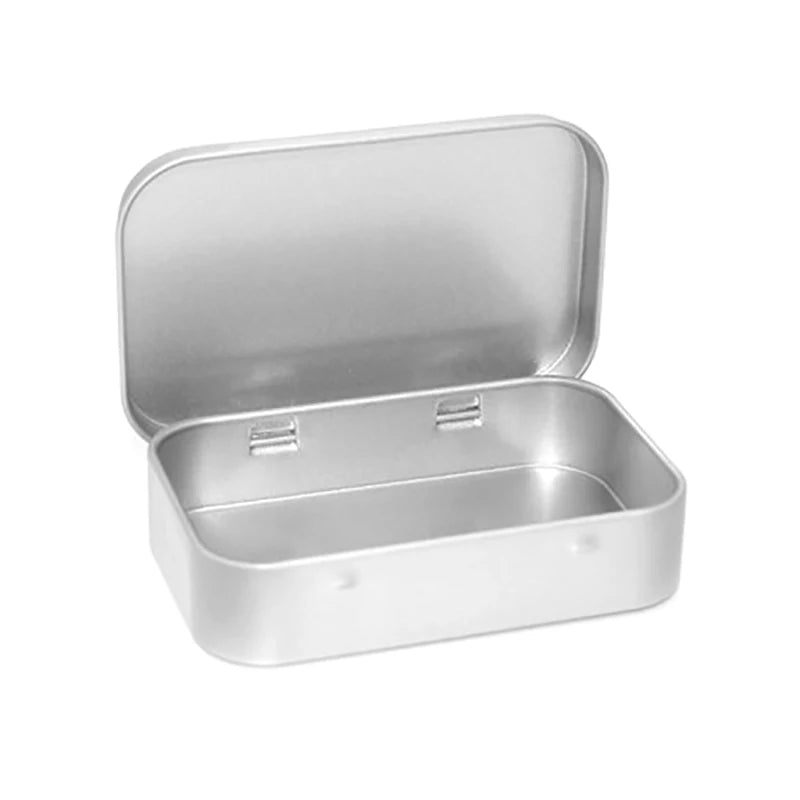 Bins Jar Hinged Containers Small Organizer Storage Box Metal Qme