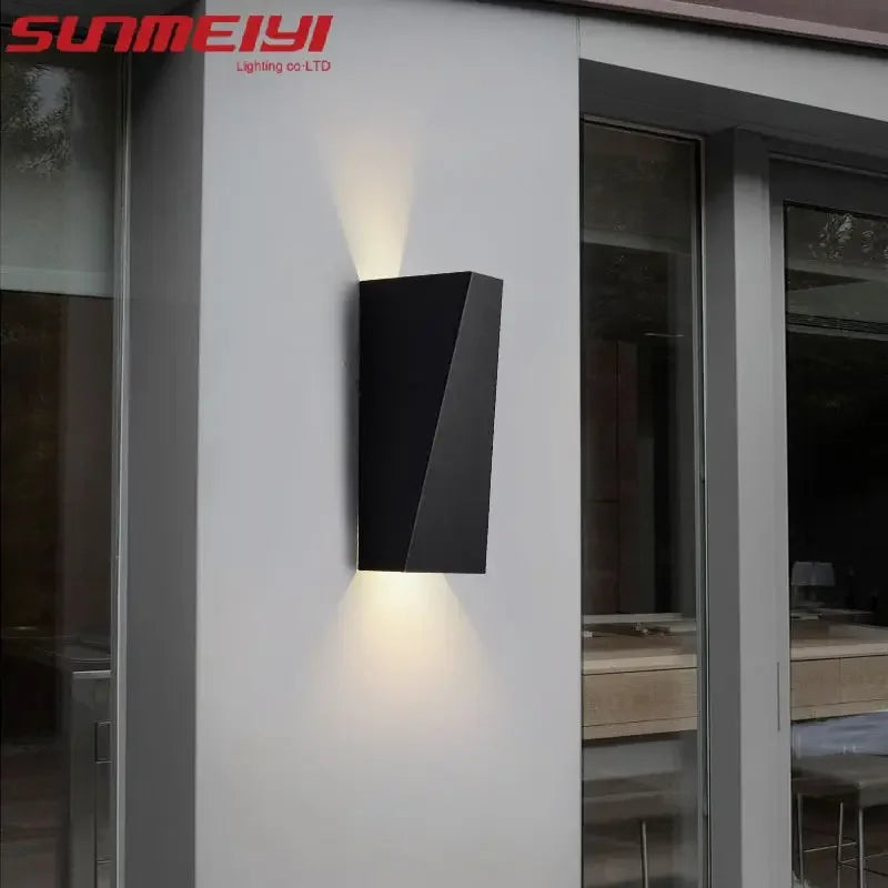 Outdoor Waterproof LED Wall Lamp Modern and Simple Nordic Black Villa Courtyard Garden Corridor Balcony Dual Head Spotlights Qme