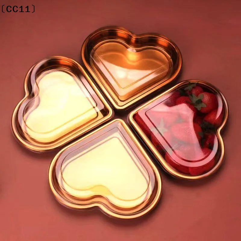 Heart Shaped Candy Box Lid Fruit Snack Storage Containers Sugar Qme