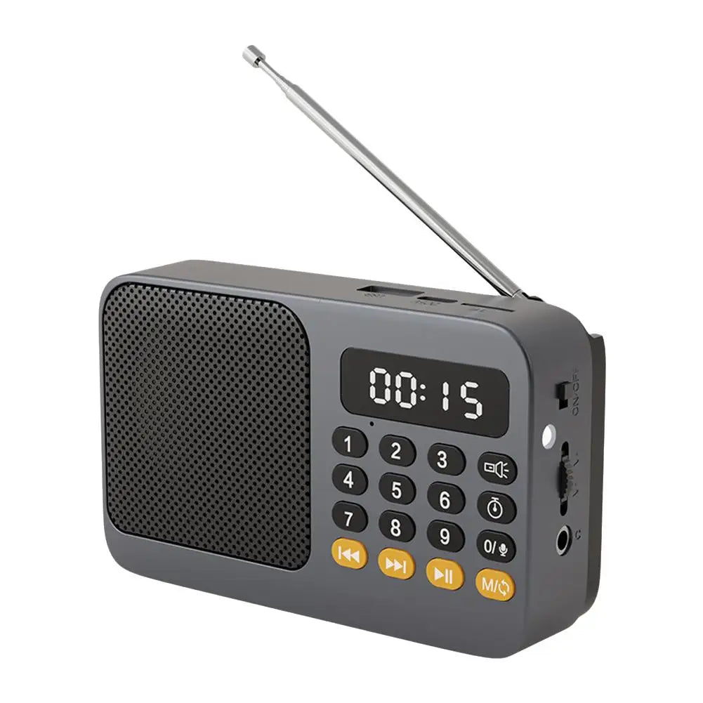 Handheld Rechargeable Digital FM USB TF MP3 Player Portable Radio Music Player Speaker Devices Supplies With LED Display Radio Qme B