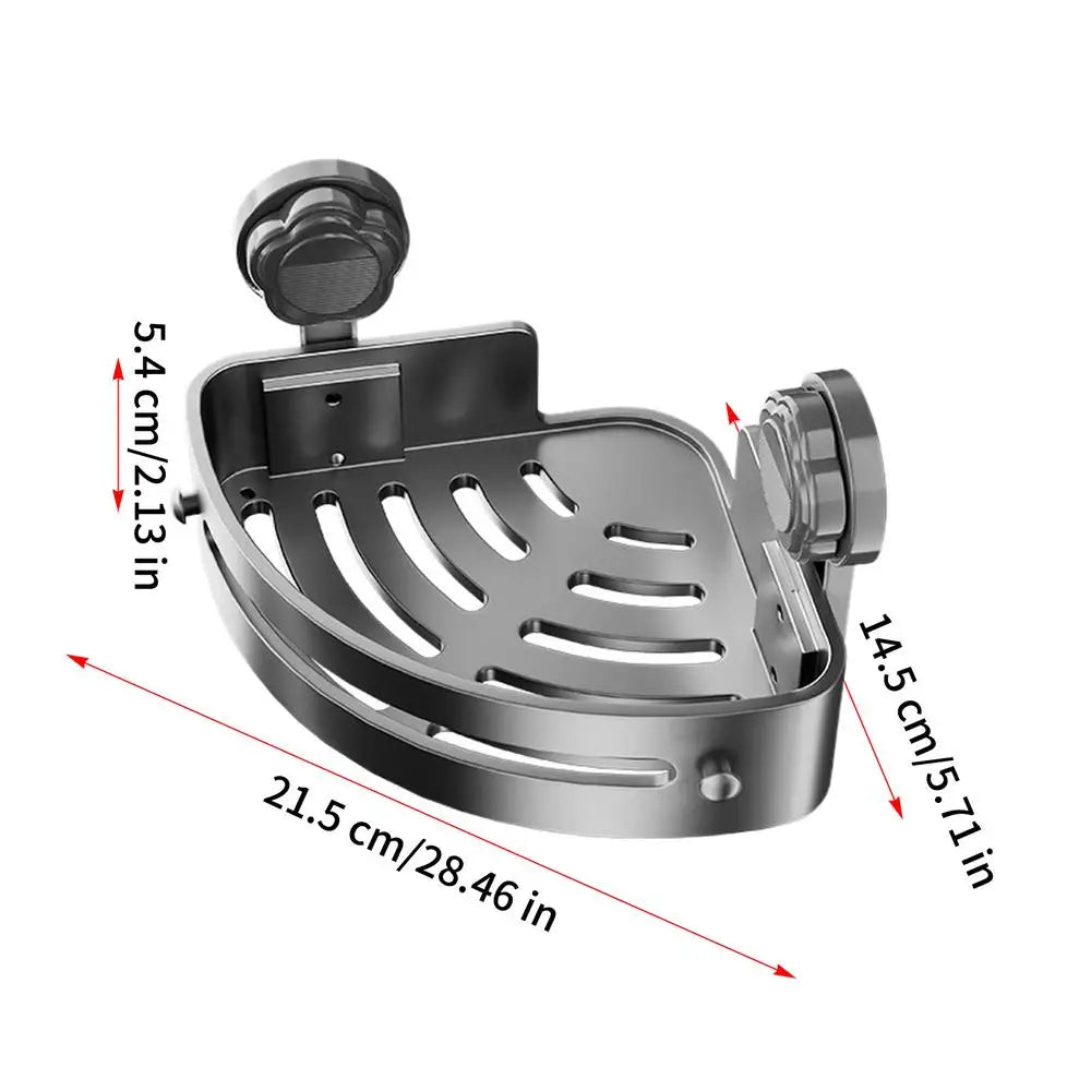 Corner Shower Shelves Suction Cup Rack Strong Suction Shower Shelves Corner For Shampoo Sponge Soap Body Wash Bathroom Qme Gray China Mainland
