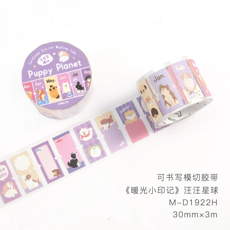 30mm X 3m Die-Cutting Tape Aesthetic Decorative Stickers Art Masking Tape for Journal Scrapbooking Handmade Label Qme D4 30mm X 3m