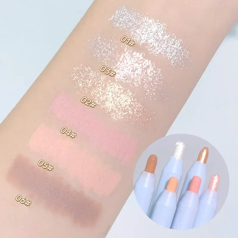 Starry Sky Pearlescent Eyeshadow Pen Shimmer Soft Touch Matte Lying Silkworm Eye Liner Long Lasting Glitter Eye Shadow Cosmetics Qme