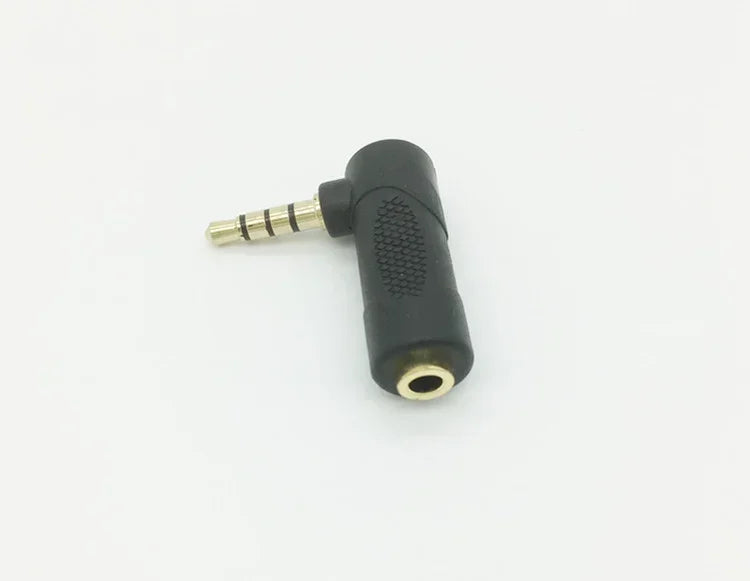 10pcs 3.5mm Audio Stereo Adapter 90 Degree 3 Pole Right Angle Female To Male 4 Pole Plug L Shape AUX Headphone Jack Converter Qme
