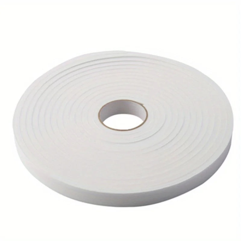 1 Roll Weather Stripping Seal Self Adhesive Seal Strips, Foam Window Glass Door Soundproof Anti Dustproof Gap Warm Sealing Tape Qme White