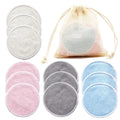 Reusable Bamboo Makeup Remover Pads Washable Rounds Cleansing Facial Qme mix