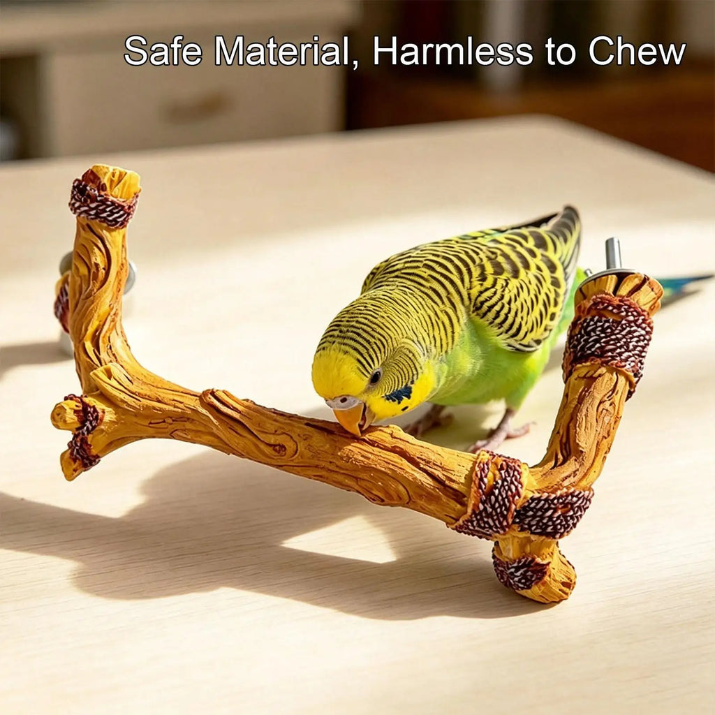 Bird Perches for Cage Anti-Slip Paw Grinding Cage Accessories Resin Parrot Stand Branch for Small Parakeet Cockatiel Lovebird Qme
