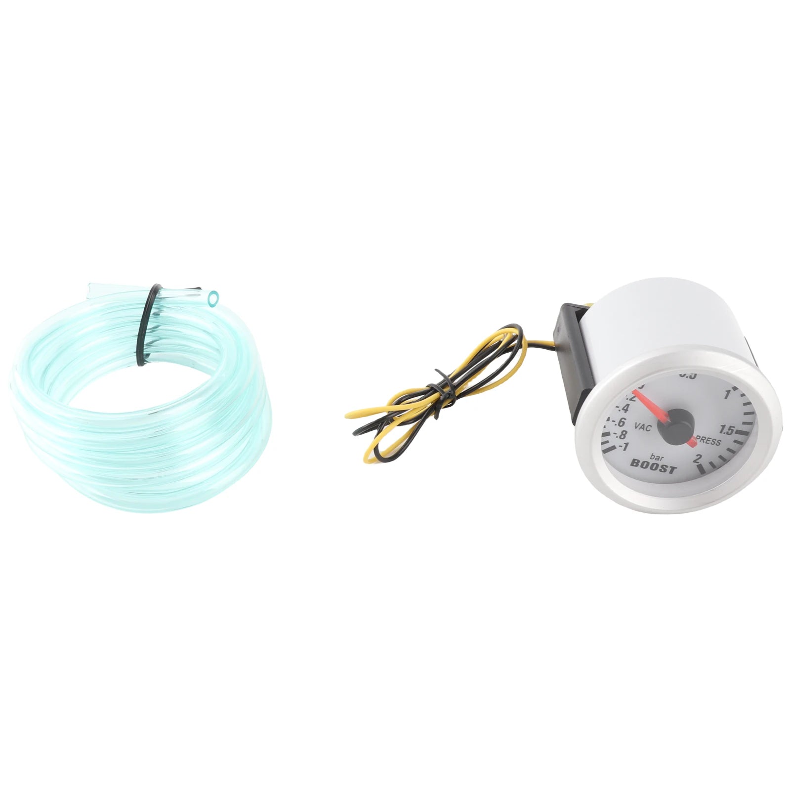 Boost Pressure Gauge Turbo Boost Vacuum Press Gauge Meter for Auto Car 2" 52mm -1~2BAR Blue LED Light turbo boost gauge 0-45 psi Qme Silver White