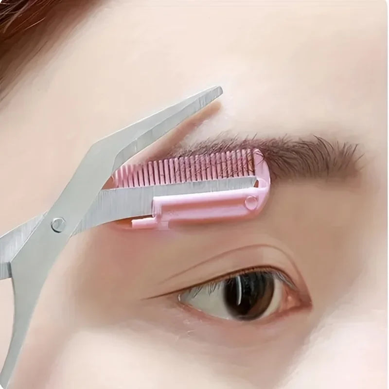 Available Newbies Eyebrow Comb Scissor Eyebrowtrimmer Makeup Beauty Qme