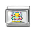 Spring Fashion 1pc Colorful Eggs Rabbit Tulip Easter Italian Link Fit 9mm Bracelet Making DIY Stainless Steel Charm Jewelry Gift Qme Style 24