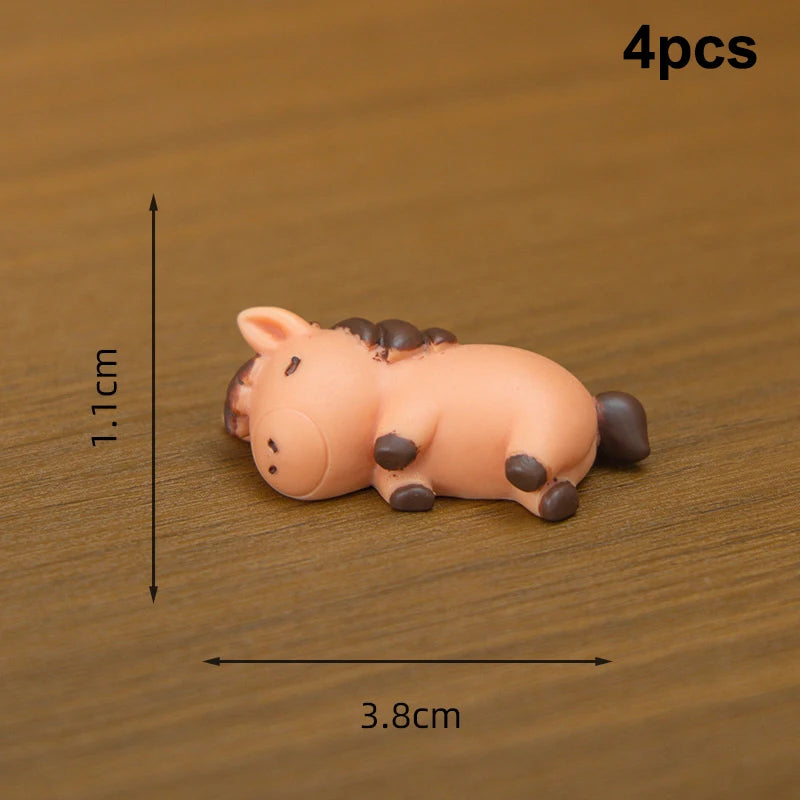 Miniature Landscape Creative Lifelike Pony DIY Decoration For Home, Desktop, Office, And Car, Resin Crafts, Small Ornaments Qme A1