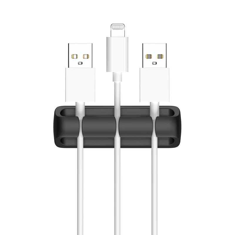 Desktop Charging Data Line Fixator Multiport Storage Line Tabletop Cable Organizer Smart Device Charging Wire For Mouse Cables Qme Black 3 holes