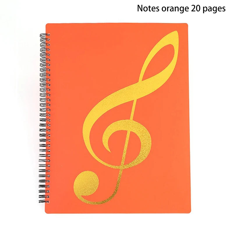 Flexible 20 Pages Piano Music Score Folder A4 Book Clip Sheet Note Qme 33cm orange