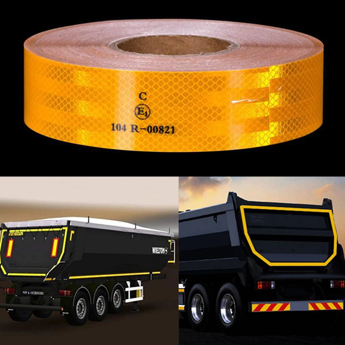 High Intensity Reflective Adhesive Tape Conspicuity Warning Car Stickers Reflectors Strip For Truck Trailer Safety Acce Qme