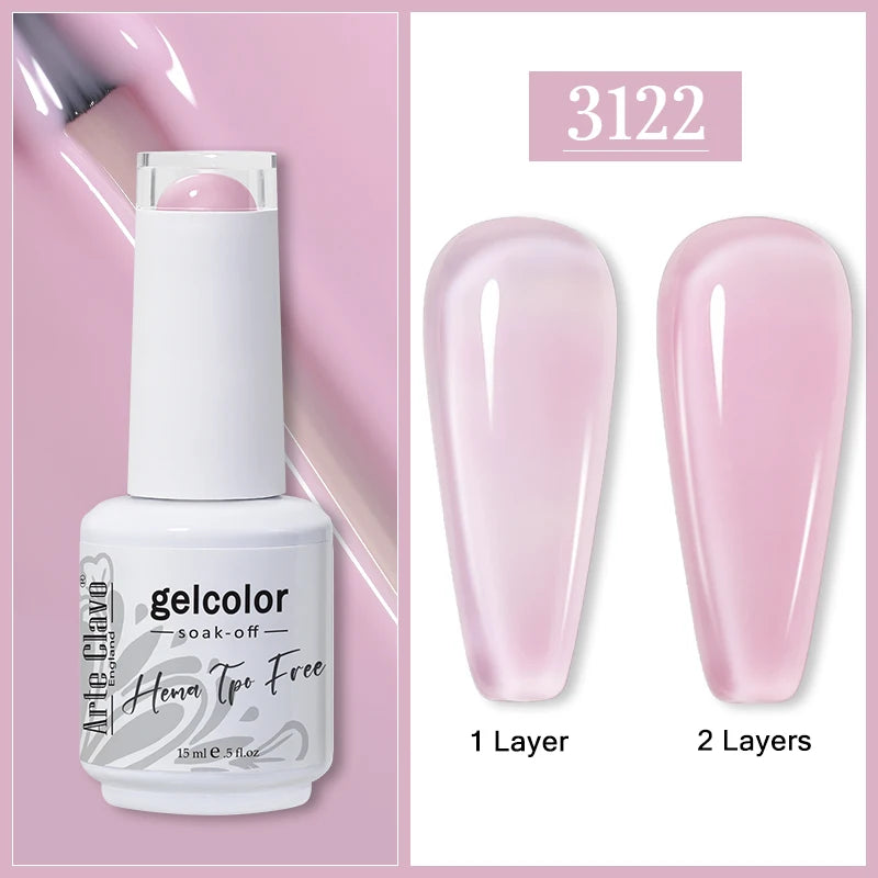 Arte Clavo Blossoming Gel Polish Nail Art Transparent Watercolor Qme 3122