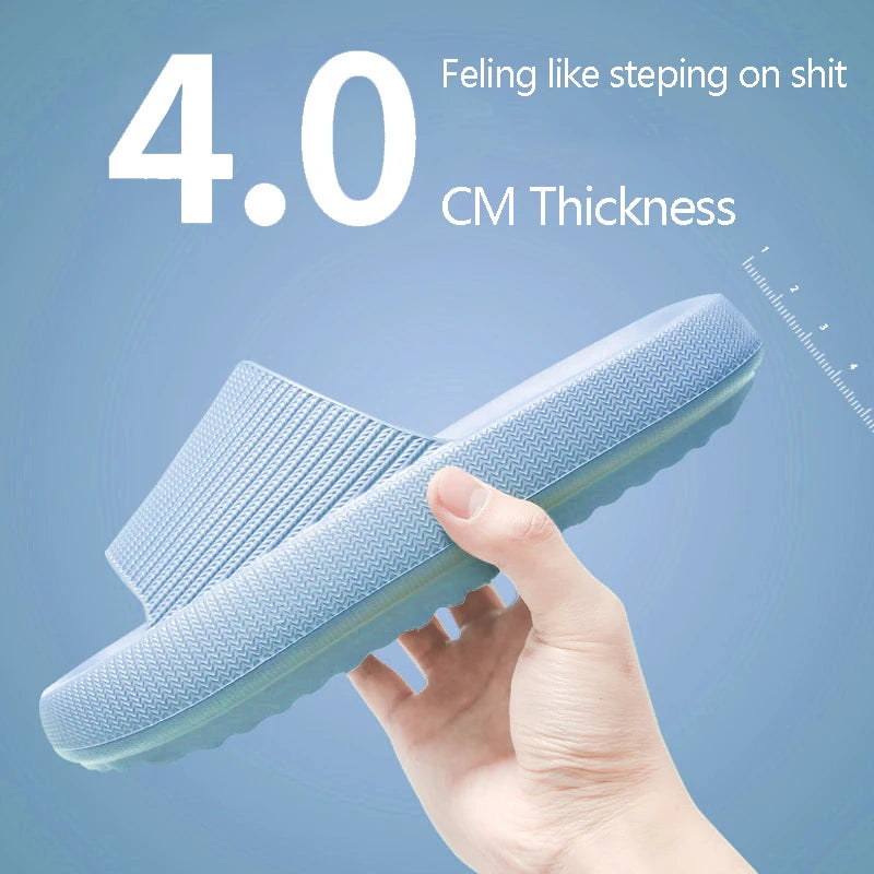 Cloud Sliders Women Men Non-Slip Bathroom Slippers Summer Soft Flip Flop Pillow Sliders Platform Pool Sliders Shower Shoes for I Qme A-Light Blue 4.0cm 36-37
